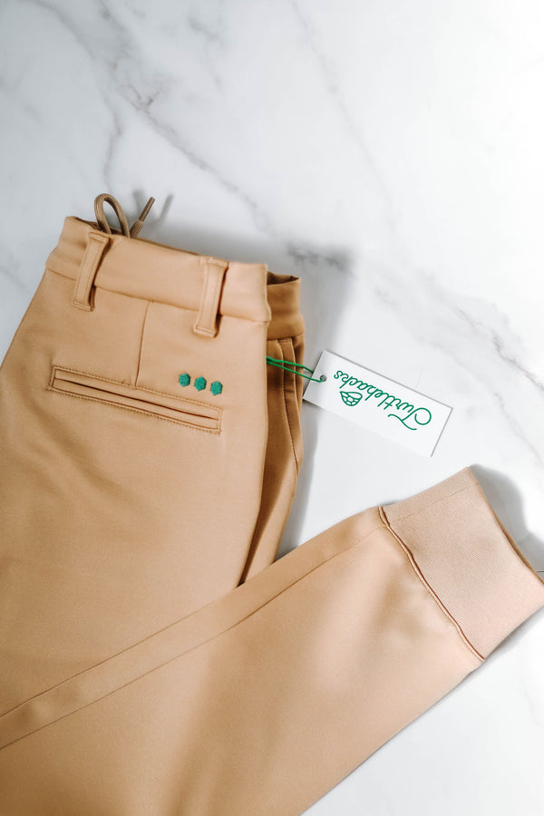 khaki kids golf joggers