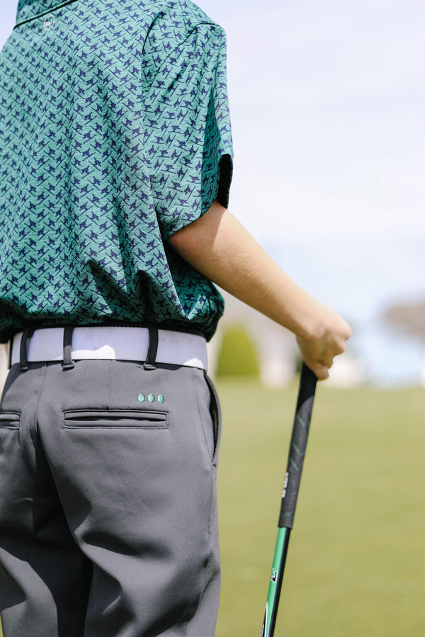grey boys golf pants